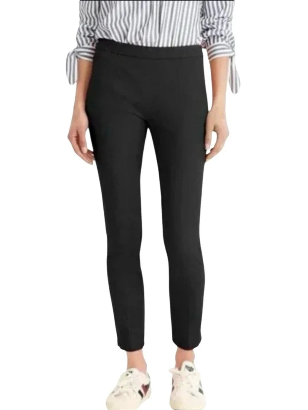 J. Crew Black Martie Flat Front Trouser Ankle Pants Size 12